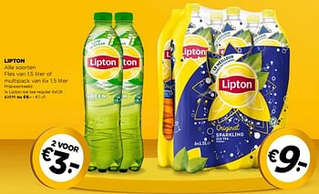 Promoties Lipton ice tea regular - Lipton - Geldig van 20/04/2022 tot 17/05/2022 bij Jumbo