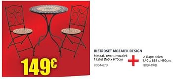 Promoties Bistroset mozaiek design - Huismerk - Europoint - Geldig van 04/04/2022 tot 08/05/2022 bij HandyHome