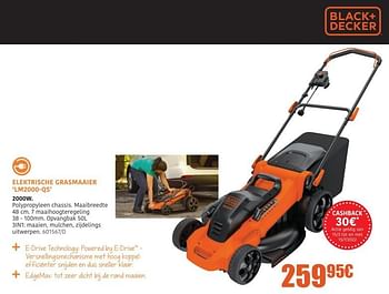 Promoties Black + decker elektrische grasmaaier lm2000-qs - Black & Decker - Geldig van 04/04/2022 tot 08/05/2022 bij HandyHome