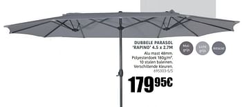 Promoties Dubbele parasol rapino - Huismerk - Europoint - Geldig van 04/04/2022 tot 08/05/2022 bij HandyHome