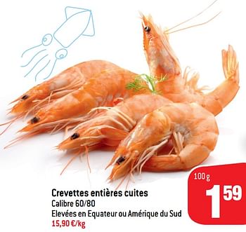Promotions Crevettes entières cuites - Produit maison - Match - Valide de 20/04/2022 à 25/04/2022 chez Match