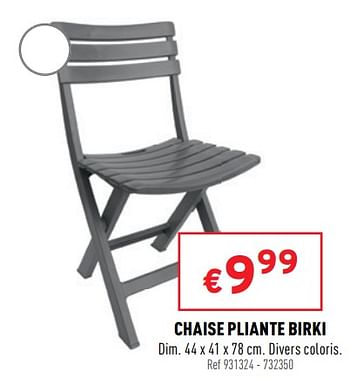 Promotions Chaise pliante birki - Produit maison - Trafic  - Valide de 20/04/2022 à 24/04/2022 chez Trafic