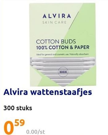 Promoties Alvira wattenstaafjes - Alvira - Geldig van 20/04/2022 tot 26/04/2022 bij Action