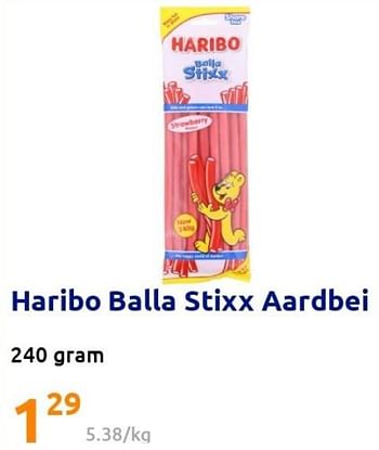 Promoties Haribo balla stixx aardbei - Haribo - Geldig van 20/04/2022 tot 26/04/2022 bij Action