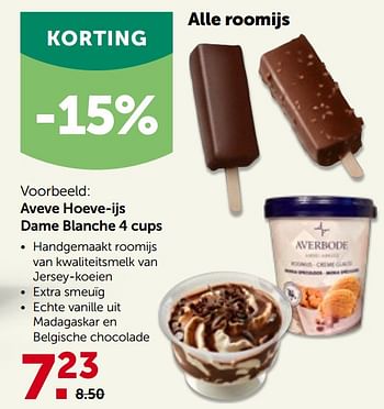 Promoties Aveve hoeve-ijs dame blanche - Huismerk - Aveve - Geldig van 27/04/2022 tot 07/05/2022 bij Aveve