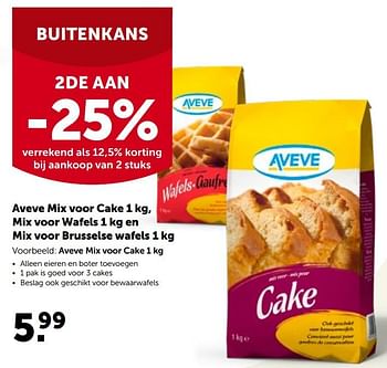 Promoties Aveve mix voor cake - Huismerk - Aveve - Geldig van 27/04/2022 tot 07/05/2022 bij Aveve