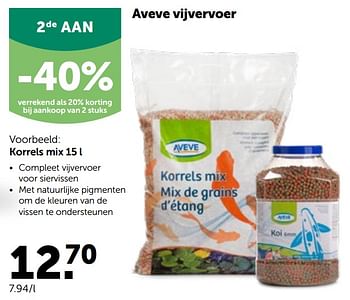 Promoties Aveve vijvervoer korrels mix - Huismerk - Aveve - Geldig van 27/04/2022 tot 07/05/2022 bij Aveve