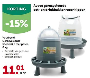 Promotions Gerecycleerde voedersilo met poten - Produit maison - Aveve - Valide de 27/04/2022 à 07/05/2022 chez Aveve