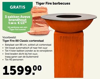 Promoties Tiger fire 88 classic cortenstaal - Tiger - Geldig van 27/04/2022 tot 07/05/2022 bij Aveve