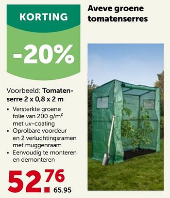 Promoties Tomatenserre - Huismerk - Aveve - Geldig van 27/04/2022 tot 07/05/2022 bij Aveve