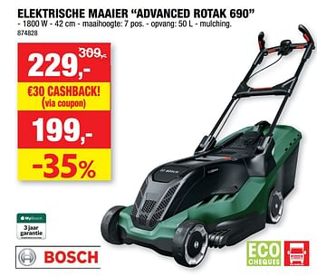 Promoties Bosch elektrische maaier advanced rotak 690 - Bosch - Geldig van 20/04/2022 tot 01/05/2022 bij Hubo