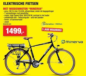 Promoties Elektrische fiets met middenmotor minerva - Minerva - Geldig van 20/04/2022 tot 01/05/2022 bij Hubo