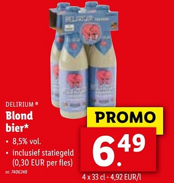 Promoties Blond bier - Delirium - Geldig van 02/05/2022 tot 07/05/2022 bij Lidl
