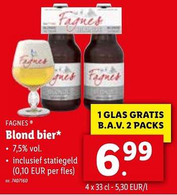 Promoties Blond bier - Fagnes - Geldig van 02/05/2022 tot 07/05/2022 bij Lidl