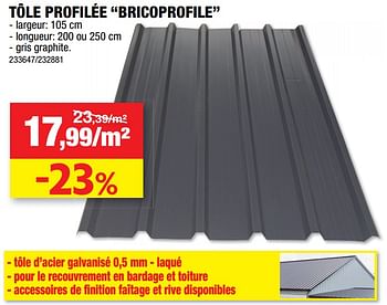 Promotions Tôle profilée bricoprofile - Marque inconnue - Valide de 20/04/2022 à 01/05/2022 chez Hubo