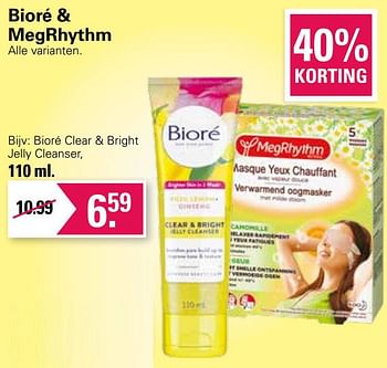 Promoties Bioré clear + bright jelly cleanser - Bioré  - Geldig van 20/04/2022 tot 07/05/2022 bij De Online Drogist