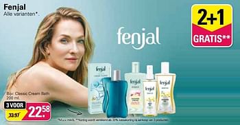 Promoties Classic cream bath - Fenjal - Geldig van 20/04/2022 tot 07/05/2022 bij De Online Drogist
