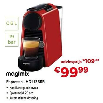 Promoties Magimix espresso - mg11366b - Magimix - Geldig van 25/04/2022 tot 31/05/2022 bij Exellent