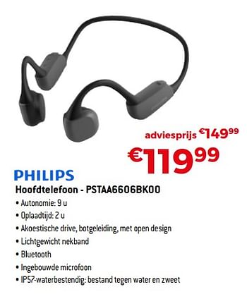 Promoties Philips hoofdtelefoon - pstaa6606bk00 - Philips - Geldig van 25/04/2022 tot 31/05/2022 bij Exellent