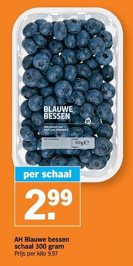 Promoties Ah blauwe bessen - Huismerk - Albert Heijn - Geldig van 25/04/2022 tot 01/05/2022 bij Albert Heijn