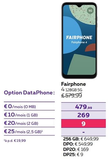 Promoties Fairphone 4 128gb 5g - Fairphone - Geldig van 14/04/2022 tot 01/05/2022 bij Proximus