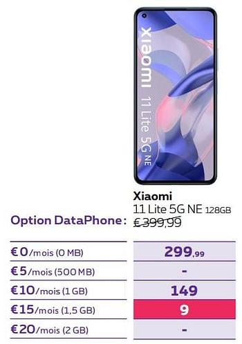 Promotions Xiaomi 11 lite 5g ne 128gb - Xiaomi - Valide de 14/04/2022 à 01/05/2022 chez Proximus