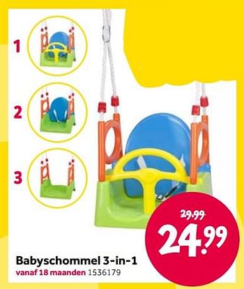 Promoties Babyschommel 3-in-1 - Huismerk - Intertoys - Geldig van 15/04/2022 tot 08/05/2022 bij Intertoys