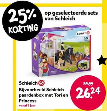 Promoties Schleich paardenbox met tori en princess - Schleich - Geldig van 15/04/2022 tot 08/05/2022 bij Intertoys