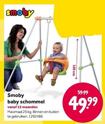 Promoties Smoby baby schommel - Smoby - Geldig van 15/04/2022 tot 08/05/2022 bij Intertoys