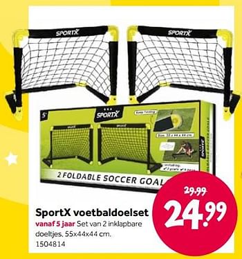 Promoties Sportx voetbaldoelset - SportX - Geldig van 15/04/2022 tot 08/05/2022 bij Intertoys