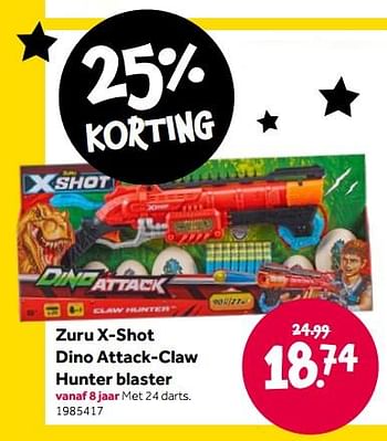 Promoties Zuru x-shot dino attack-claw hunter blaster - X-Shot - Geldig van 15/04/2022 tot 08/05/2022 bij Intertoys