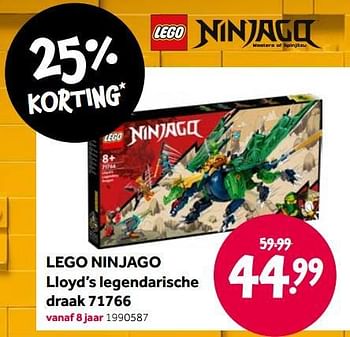 Promoties Lego ninjago lloyd’s legendarische draak 71766 - Lego - Geldig van 15/04/2022 tot 08/05/2022 bij Intertoys