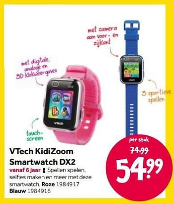 Promoties Vtech kidizoom smartwatch dx2 roze - Vtech - Geldig van 15/04/2022 tot 08/05/2022 bij Intertoys