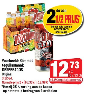 Promoties Bier met tequilasmaak desperados - Desperados - Geldig van 27/04/2022 tot 03/05/2022 bij Smatch