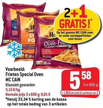 Promoties Frieten special oven mc cain - Mc Cain - Geldig van 27/04/2022 tot 03/05/2022 bij Smatch