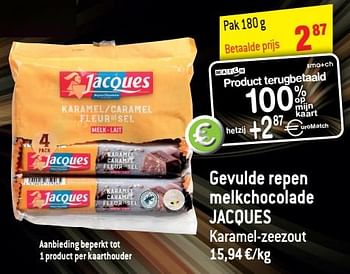 Promoties Gevulde repen melkchocolade jacques - Jacques - Geldig van 27/04/2022 tot 03/05/2022 bij Smatch