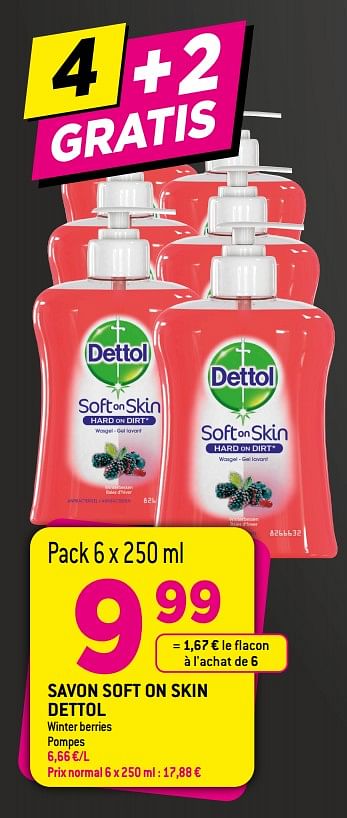 Promotions Savon soft on skin dettol - Dettol - Valide de 27/04/2022 à 10/05/2022 chez Match