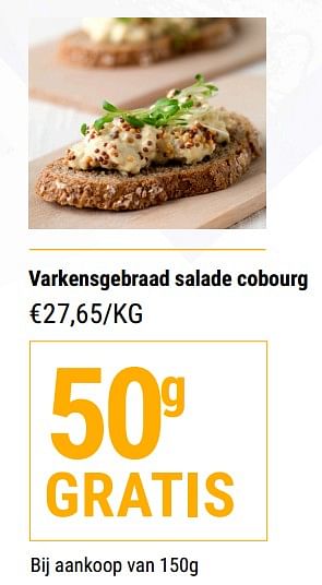 Promoties Varkensgebraad salade cobourg - Huismerk - Budgetslager - Geldig van 27/04/2022 tot 03/05/2022 bij Budgetslager