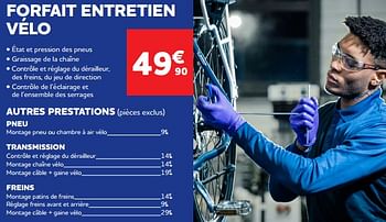 Promoties Forfait entretien vélo - Huismerk - Auto 5  - Geldig van 22/04/2022 tot 30/09/2022 bij Auto 5