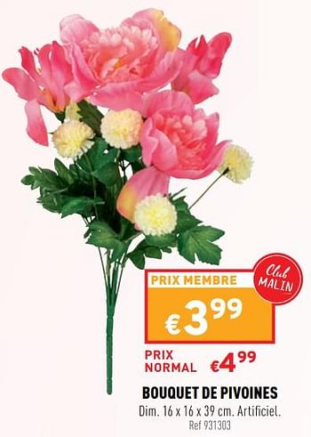 Promoties Bouquet de pivoines - Huismerk - Trafic  - Geldig van 04/05/2022 tot 08/05/2022 bij Trafic