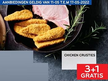 Promoties Chicken crusties 3+1 gratis - Huismerk - Alvo - Geldig van 11/05/2022 tot 17/05/2022 bij Alvo