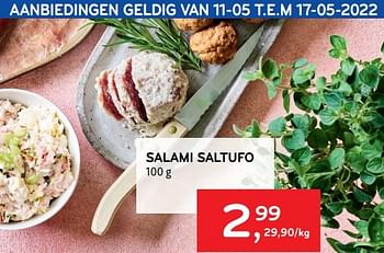 Promoties Salami saltufo - Huismerk - Alvo - Geldig van 11/05/2022 tot 17/05/2022 bij Alvo