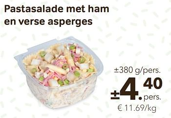 Promoties Pastasalade met ham en verse asperges - Huismerk - Bon'Ap - Geldig van 27/04/2022 tot 10/05/2022 bij Bon'Ap