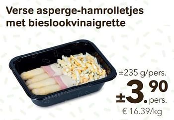Promoties Verse asperge-hamrolletjes met bieslookvinaigrette - Huismerk - Bon'Ap - Geldig van 27/04/2022 tot 10/05/2022 bij Bon'Ap