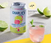 Charlie`s organics bruisend water raspberry + lime-Charlie