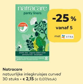 Promoties Natracare natuurlijke inlegkruisjes curved - Natracare - Geldig van 27/04/2022 tot 24/05/2022 bij Bioplanet