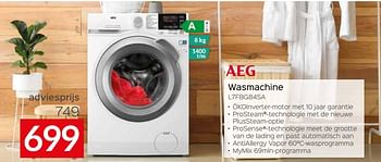 Promoties Aeg wasmachine l7fbg84sa - AEG - Geldig van 24/04/2022 tot 31/05/2022 bij Selexion