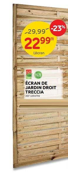 Promotions Écran de jardin droit treccia - Central Park - Valide de 27/04/2022 à 09/05/2022 chez Brico