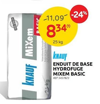 Promotions Enduit de base hydrofuge mixem basic - Knauf - Valide de 27/04/2022 à 09/05/2022 chez Brico