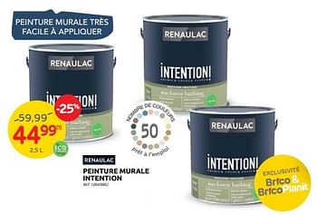 Promotions Peinture murale intention - Renaulac - Valide de 27/04/2022 à 09/05/2022 chez Brico